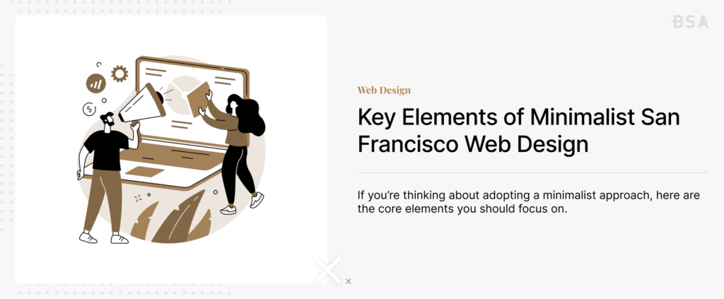 Card on key minimalist web designs with a custom illustration on the left side