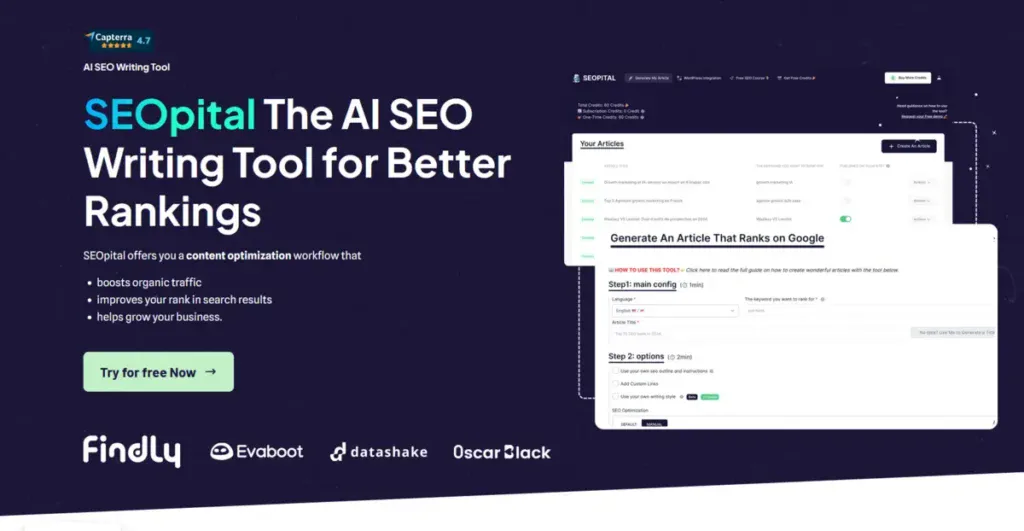 SEOpital business page showing how the product works